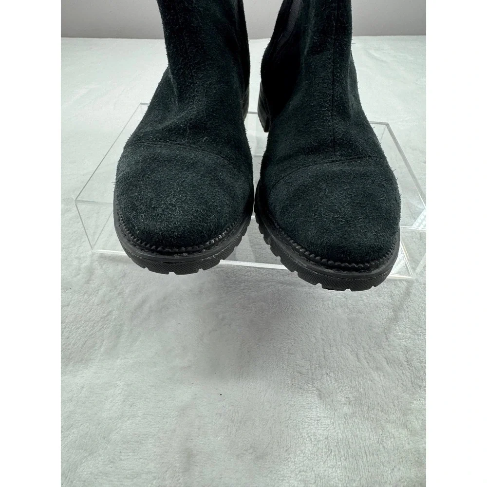 TOMS Cleo Chelsea Boot Women's 6 Black Suede Pull-On Ankle Round Toe Winter‎